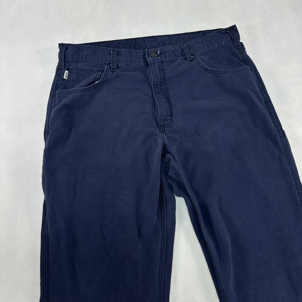 Carhartt FR Pants Mens' 38x30 Navy Flame Resistant‎ Dungaree Workwear Heavy Duty